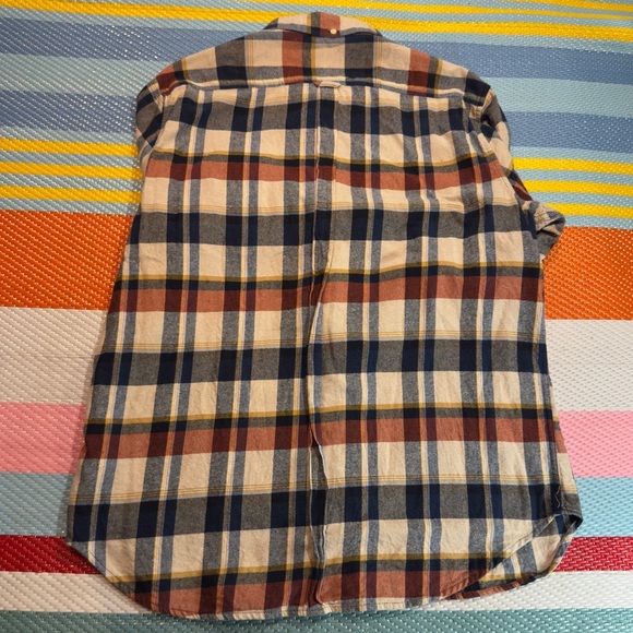 Ben Sherman Tan Blue Red Plaid Button-Down Shirt Mens Size X-Large - Picture 2 of 3